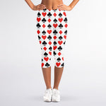 Playing Card Symbols Pattern Print Women's Capri Leggings