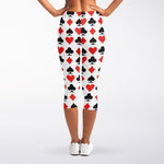 Playing Card Symbols Pattern Print Women's Capri Leggings