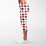 Playing Card Symbols Pattern Print Women's Capri Leggings