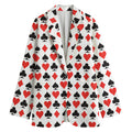 Playing Card Symbols Pattern Print Women's Cotton Blazer