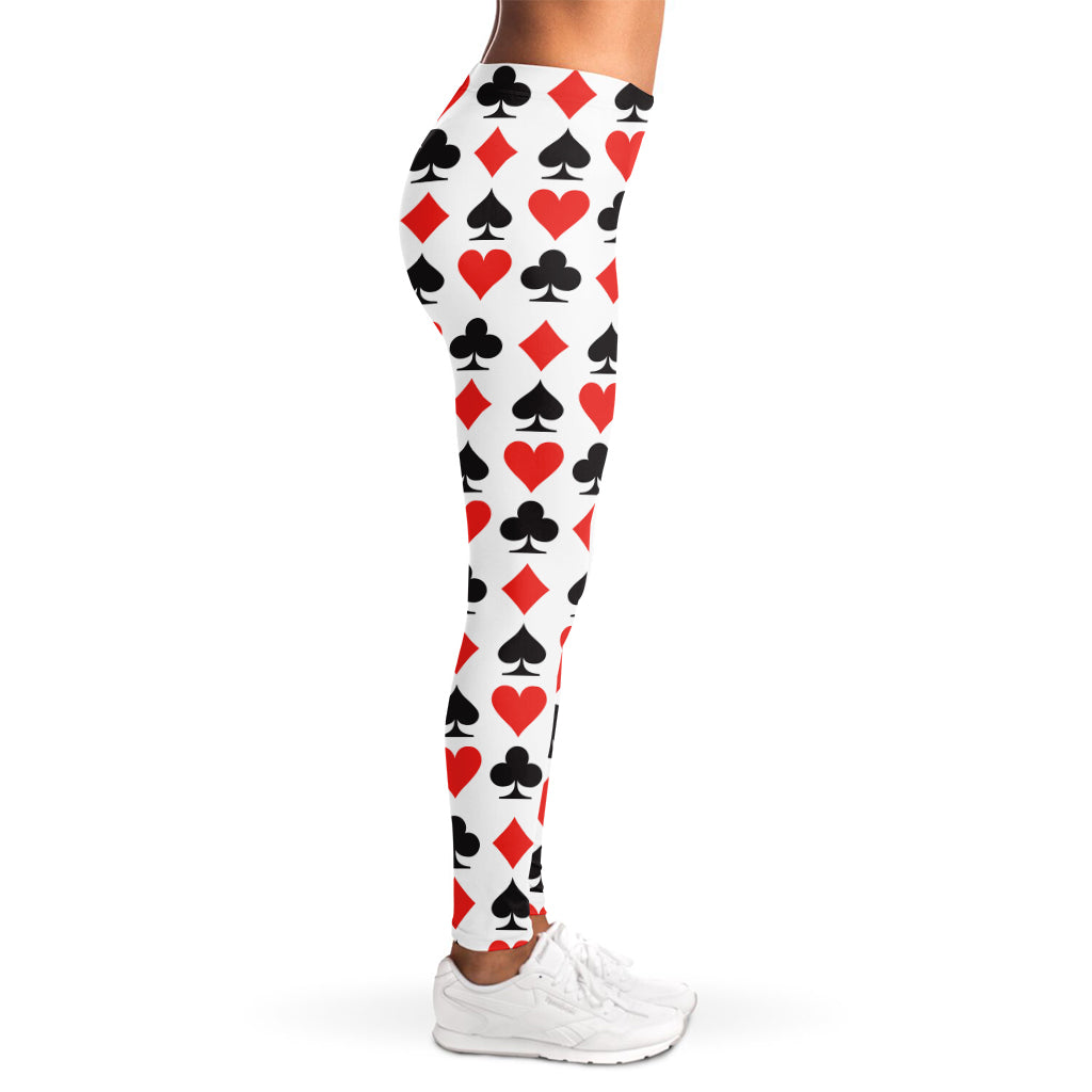 Playing Card Symbols Pattern Print Women's Leggings