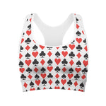 Playing Card Symbols Pattern Print Women's Sports Bra