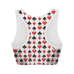 Playing Card Symbols Pattern Print Women's Sports Bra