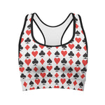 Playing Card Symbols Pattern Print Women's Sports Bra
