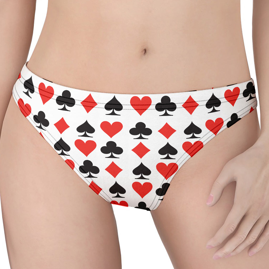 Playing Card Symbols Pattern Print Women's Thong