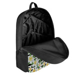 Plumeria Flower Striped Pattern Print 17 Inch Backpack