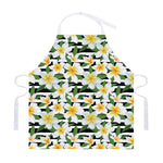 Plumeria Flower Striped Pattern Print Adjustable Apron