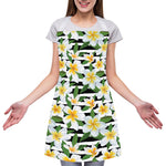 Plumeria Flower Striped Pattern Print Adjustable Apron
