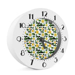 Plumeria Flower Striped Pattern Print Alarm Clock