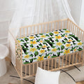 Plumeria Flower Striped Pattern Print Baby Crib Sheet