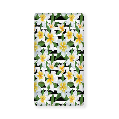 Plumeria Flower Striped Pattern Print Baby Crib Sheet