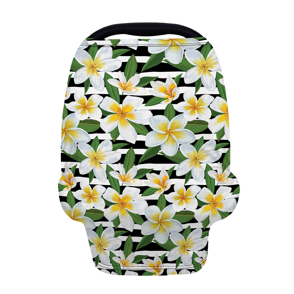 Plumeria Flower Striped Pattern Print Baby Seat Cover