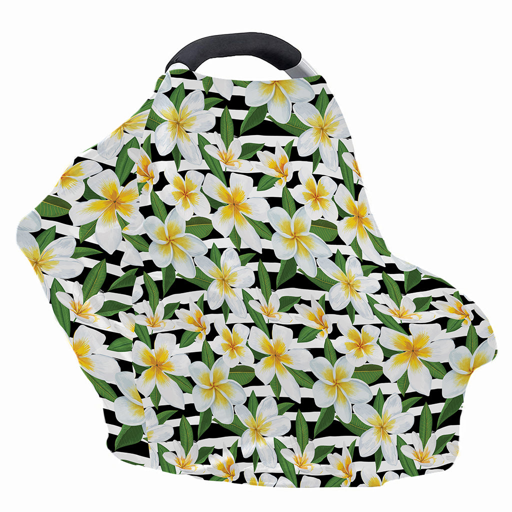Plumeria Flower Striped Pattern Print Baby Seat Cover