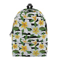 Plumeria Flower Striped Pattern Print School Backpack