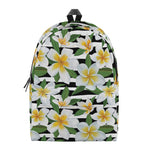 Plumeria Flower Striped Pattern Print Backpack
