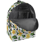 Plumeria Flower Striped Pattern Print Backpack