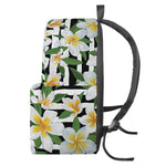 Plumeria Flower Striped Pattern Print Backpack