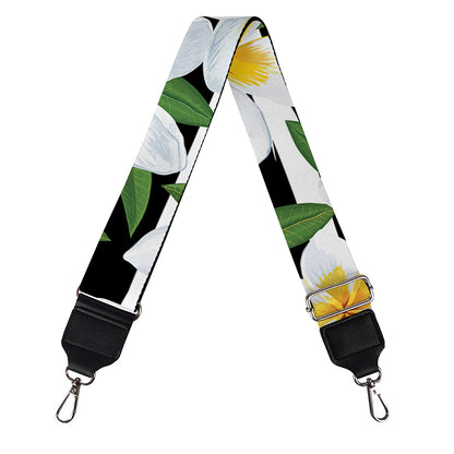 Plumeria Flower Striped Pattern Print Bag Strap