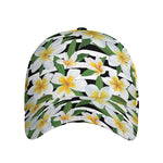 Plumeria Flower Striped Pattern Print Baseball Cap