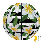 Plumeria Flower Striped Pattern Print Basketball
