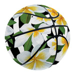 Plumeria Flower Striped Pattern Print Basketball