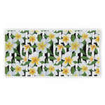 Plumeria Flower Striped Pattern Print Beach Towel