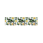 Plumeria Flower Striped Pattern Print Bed Runner