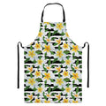 Plumeria Flower Striped Pattern Print Bib Apron With Pocket