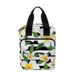 Plumeria Flower Striped Pattern Print Bible Tote Bag
