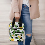 Plumeria Flower Striped Pattern Print Bible Tote Bag