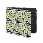 Plumeria Flower Striped Pattern Print Bifold Wallet