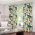 Plumeria Flower Striped Pattern Print Blackout Grommet Curtains