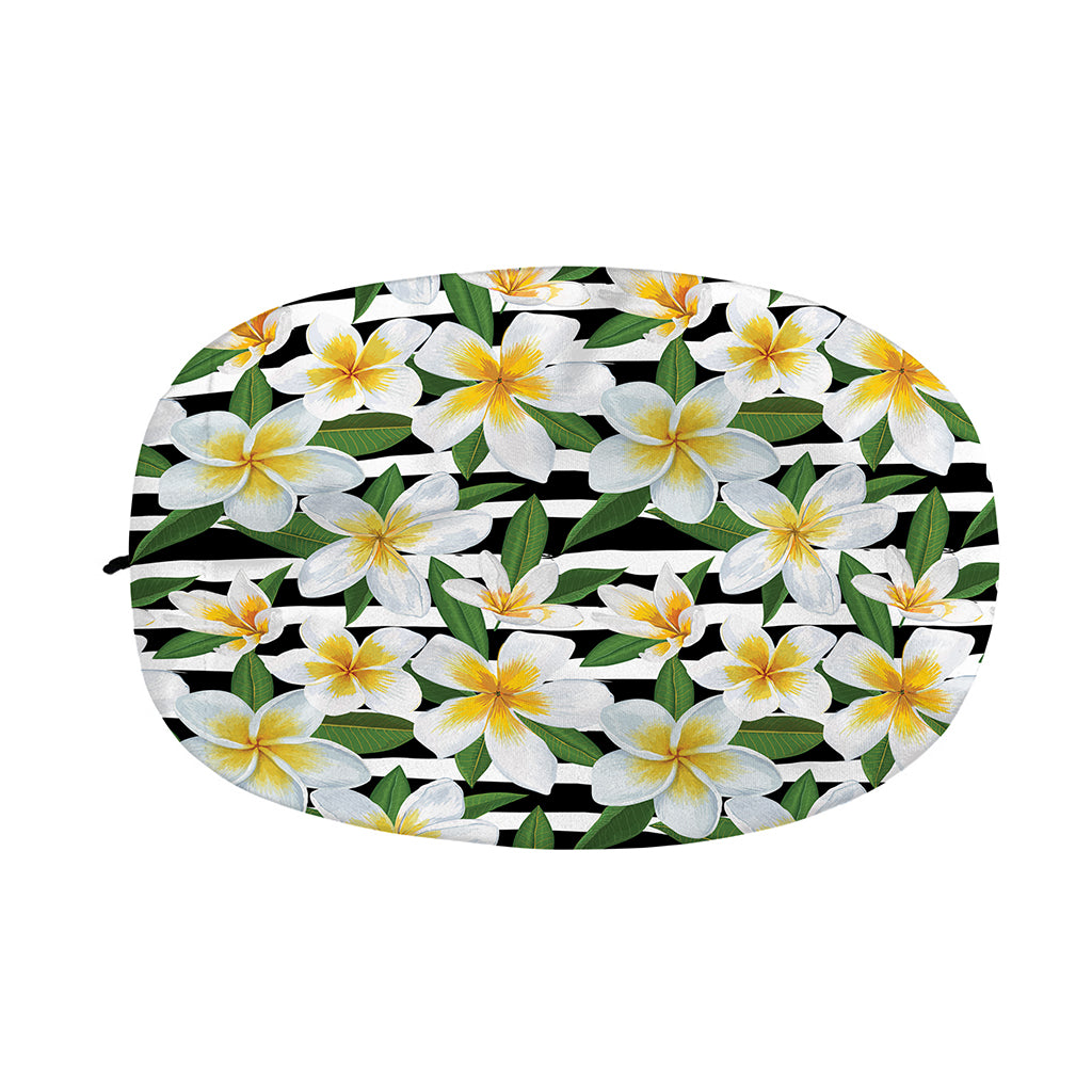 Plumeria Flower Striped Pattern Print Car Side Mirror Covers
