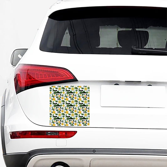 Plumeria Flower Striped Pattern Print Car Sticker