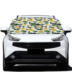 Plumeria Flower Striped Pattern Print Car Windshield Snow Cover