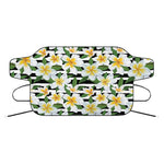 Plumeria Flower Striped Pattern Print Car Windshield Snow Cover