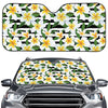 Plumeria Flower Striped Pattern Print Car Windshield Sun Shade