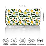 Plumeria Flower Striped Pattern Print Car Windshield Sun Shade