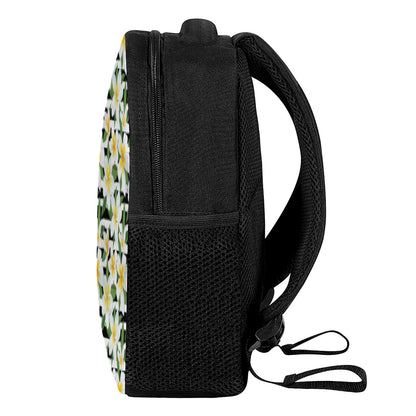 Plumeria Flower Striped Pattern Print Casual Backpack