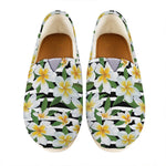 Plumeria Flower Striped Pattern Print Casual Shoes