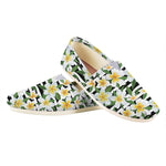 Plumeria Flower Striped Pattern Print Casual Shoes