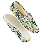 Plumeria Flower Striped Pattern Print Casual Shoes
