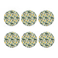 Plumeria Flower Striped Pattern Print Coaster Set