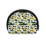 Plumeria Flower Striped Pattern Print Coin Purse