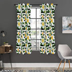 Plumeria Flower Striped Pattern Print Curtain