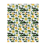 Plumeria Flower Striped Pattern Print Curtain