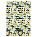 Plumeria Flower Striped Pattern Print Curtain