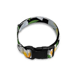 Plumeria Flower Striped Pattern Print Dog Collar