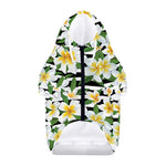 Plumeria Flower Striped Pattern Print Dog Zip Up Hoodie