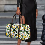 Plumeria Flower Striped Pattern Print Duffle Bag